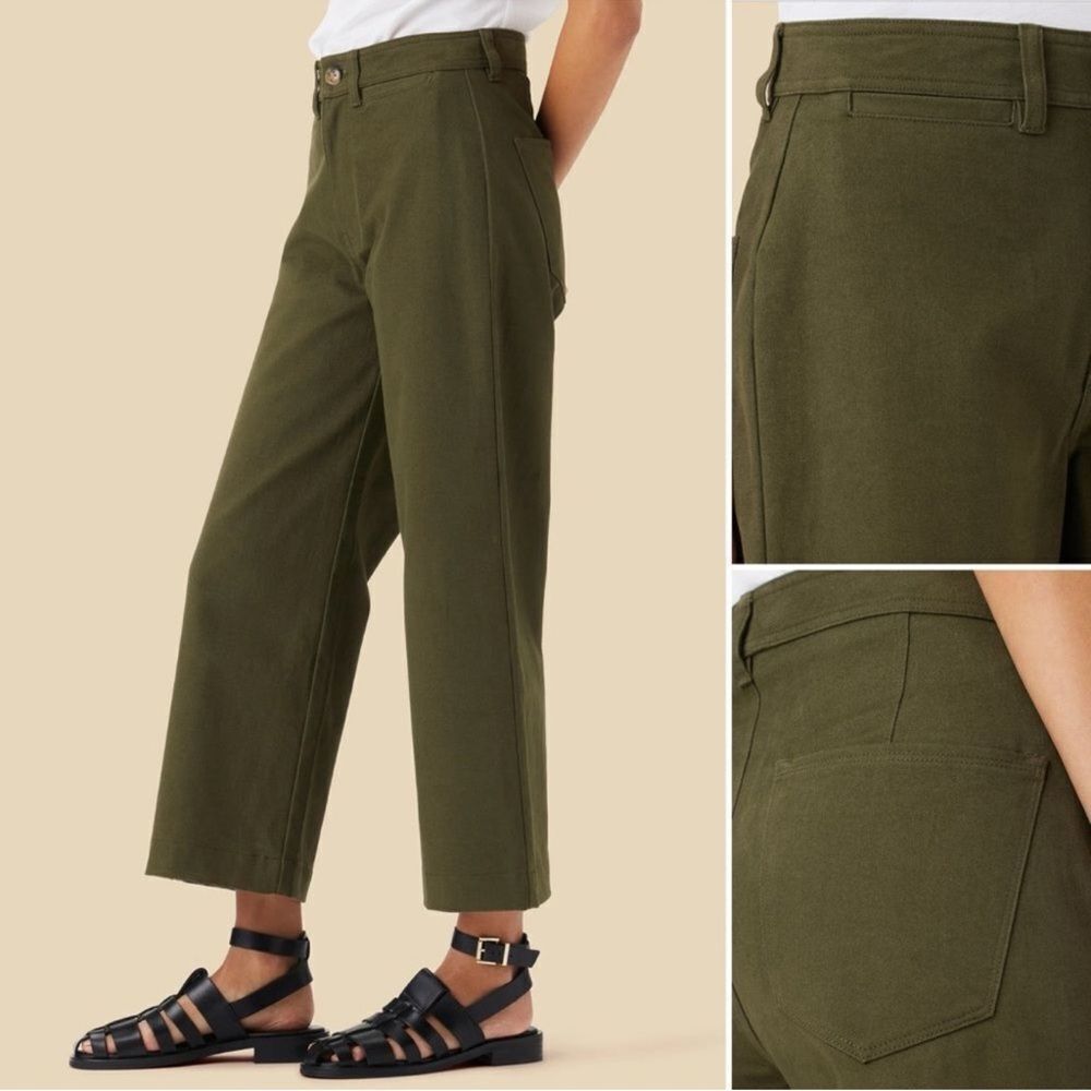 Amour Vert Olive Green Wide-Leg Pants - Picture 2 of 11